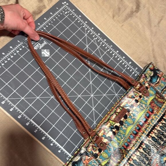 Sakroots Amazing Patterned Canvas And Vegan ? Leather Tote - Picture 3 of 8